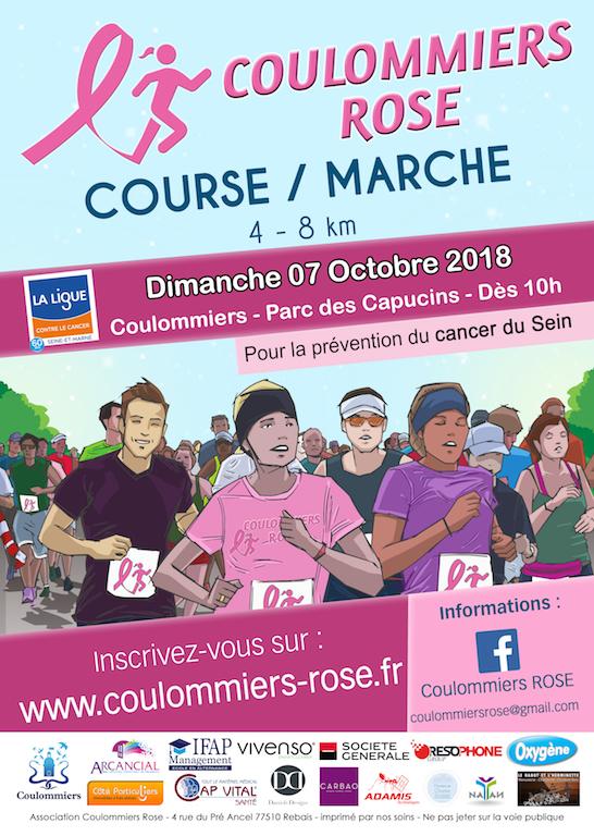 Coulommiers rose Course Marche contre le cancer du sein